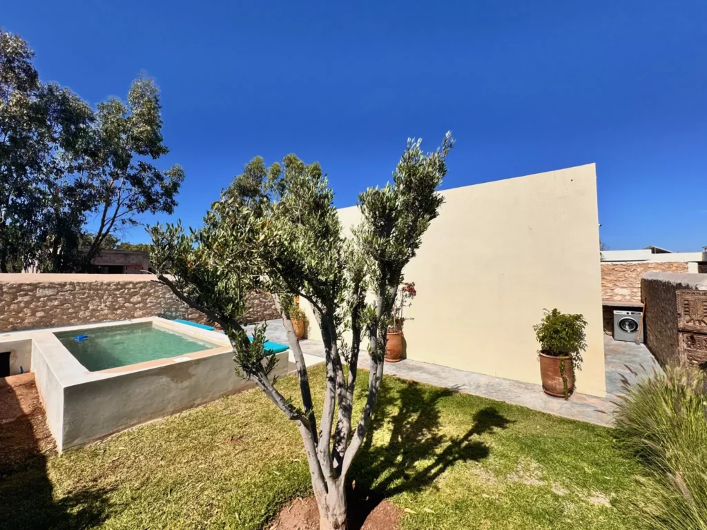 vue maison et piscine Dar Bilboa Essaouira